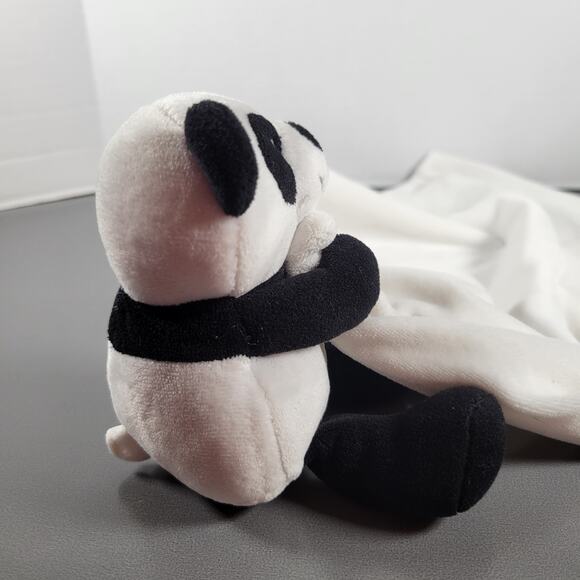 Panda Bear Security Blanket Lovey Plush Baby Comfort Soft Toy Apricot Lamb - Picture 8 of 12